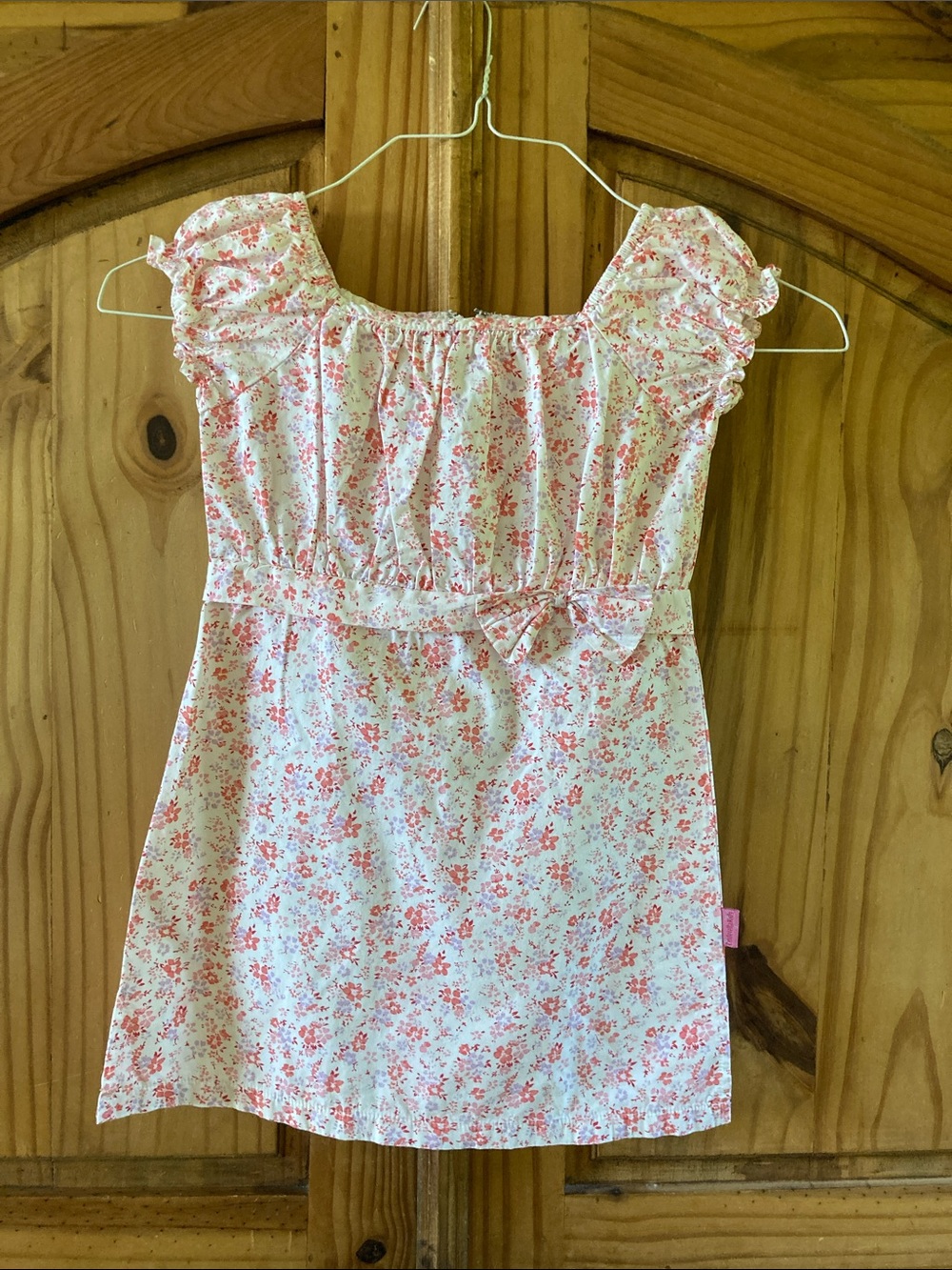 Girls Cinderella Kids pink purple flowers short sleeve dress size 6
